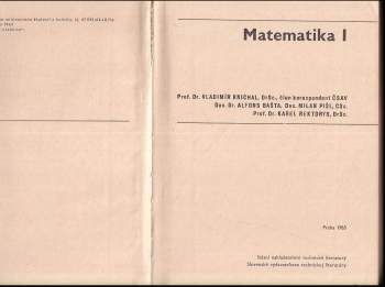 Vladimír Knichal: Matematika I