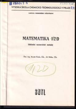 Arnošt Kimla: Matematika I/2 D