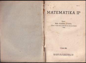 Karel Čupr: Matematika II B