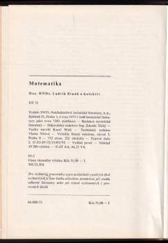 Ludvík Frank: Matematika