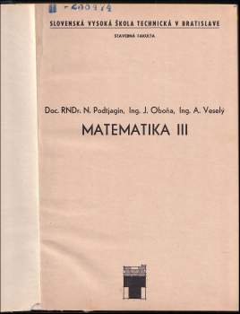 Adolf Veselý: Matematika