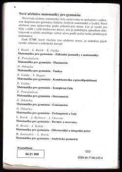 Eva Pomykalová: Matematika pro gymnázia