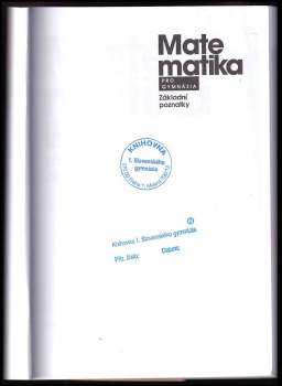 Emil Calda: Matematika pro gymnázia