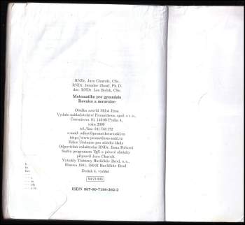 Jura Charvát: Rovnice a nerovnice, Matematika pro gymnázia