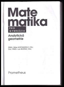 Leo Boček: Matematika pro gymnázia