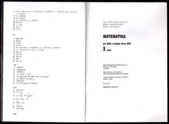 Emil Calda: Matematika pro střední odborné školy a studijní obory středních odborných učilišt