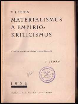Vladimir Il'jič Lenin: Materialismus a empiriokriticismus