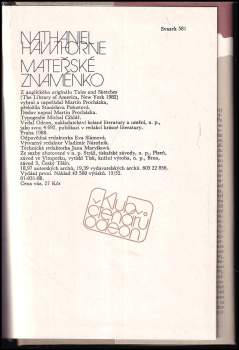 Nathaniel Hawthorne: Mateřské znaménko