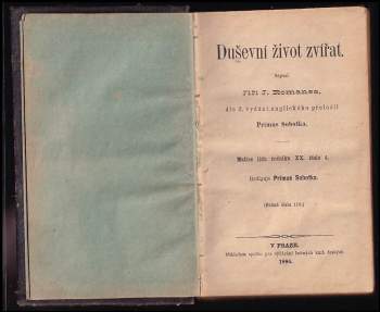 Ferdinand Schulz: Matice lidu - ročník XX. - číslo 4, 5 a 6 - Duševní život zvířat - druhá část od strany 145 + Slavná župa + Česká Magdalena