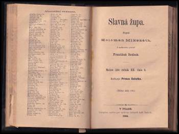 Ferdinand Schulz: Matice lidu - ročník XX. - číslo 4, 5 a 6 - Duševní život zvířat - druhá část od strany 145 + Slavná župa + Česká Magdalena