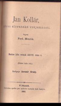 Vilém Mrštík: Matice lidu - ročník XXVIII. - čísla 4 a 6 - Santa Lucia + Jan Kollár, pěvec slovanské vzájemnosti