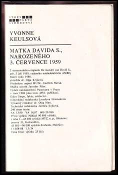 Yvonne Keuls: Matka Davida S., narozeného 3. července 1959