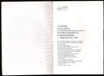 Yvonne Keuls: Matka Davida S., narozeného 3. července 1959