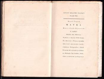 Karel Čapek: Matka