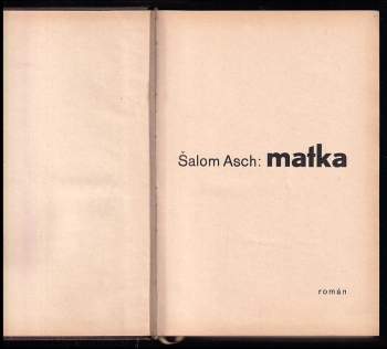 Sholem Asch: Matka