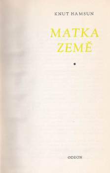 Knut Hamsun: Matka země