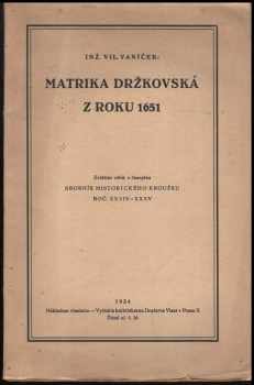 Matrika držkovská z roku 1651
