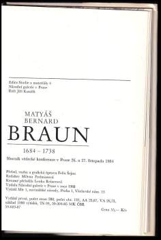 Matyáš Bernard Braun: Matyáš Bernard Braun 1684-1738