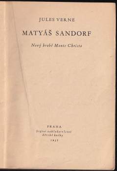 Jules Verne: Matyáš Sandorf BEZ OBÁLKY