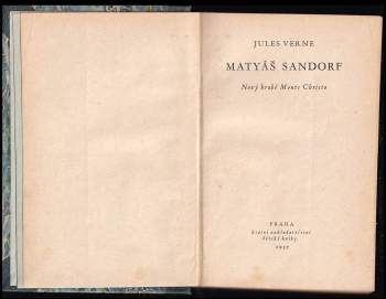 Jules Verne: Matyáš Sandorf BEZ OBÁLKY