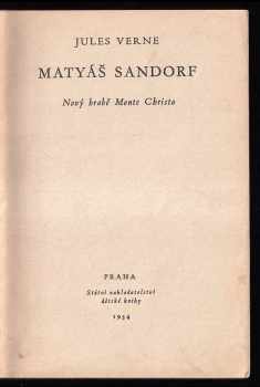 Jules Verne: Matyáš Sandorf