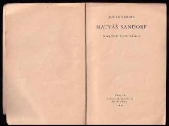 Jules Verne: Matyáš Sandorf BEZ OBÁLKY