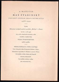 Antonín Matějček: Max Švabinský