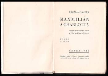 Ladislav Hájek: Maxmilián a Charlotta