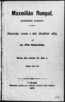 Josef Jiří Stankovský: Maxmilián Rumpal, prachatický primator