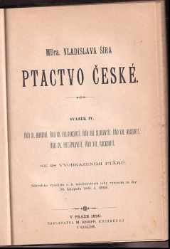 Vladislav Šír: Mdra. Vladislava Šíra Ptactvo české