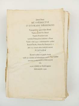 Jakub Deml: Mé svědectví o Otokaru Březinovi