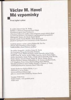 Václav Maria Havel: Mé vzpomínky