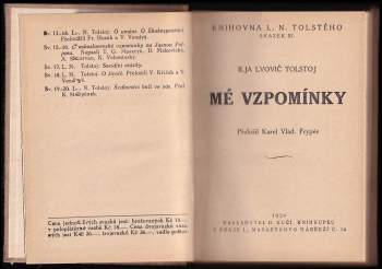Il'ja L'vovič Tolstoj: Mé vzpomínky