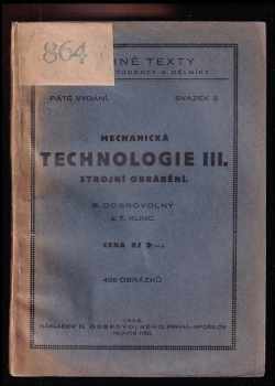 Mechanická technologie III