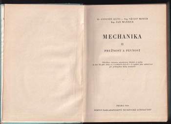 Antonín Kunc: Mechanika