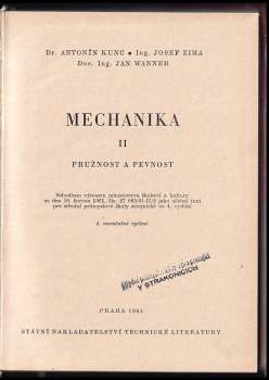Antonín Kunc: Mechanika