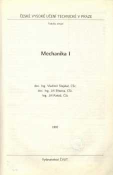 Mechanika I