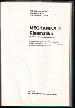 Josef Kovář: Mechanika II