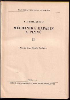 Lev Gerasimovič Lojcjanskij: Mechanika kapalin a plynů