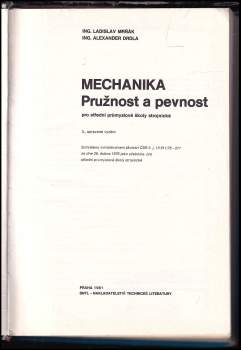Ladislav Mrňák: Mechanika - Pružnost a pevnost pro SPŠ strojnické