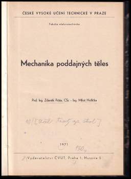 Miloš Hrdlička: Mechanika poddajných těles