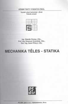 Emanuel Ondráček: Mechanika těles