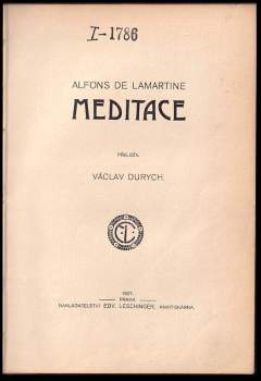 Alphonse de Lamartine: Meditace