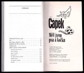 Karel Čapek: Měl jsem psa a kočku
