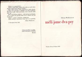 Zdena Wolkerová: Měli jsme dva psy