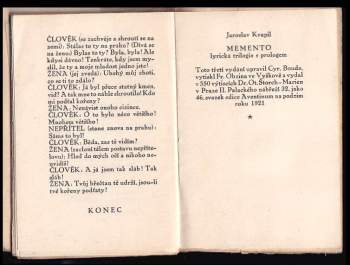 Jaroslav Kvapil: Memento