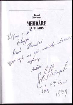 Bohuslav Chňoupek: Memoáre in claris