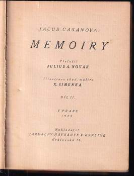 Giacomo Casanova: Memoiry