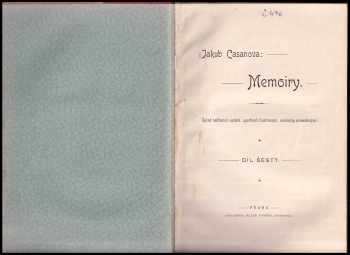 Giacomo Casanova: Memoiry