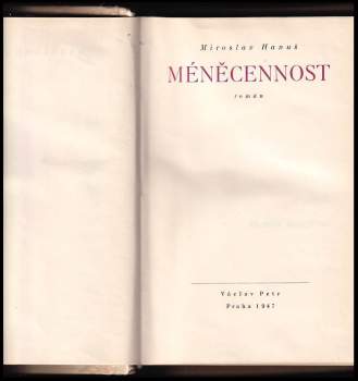 Miroslav Hanuš: Méněcennost